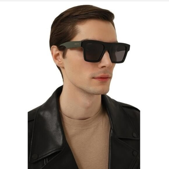 💯BRAND NEW GUCCI GG0962S 009 Black/Green/Grey Unisex Sunglasses - Picture 1 of 12